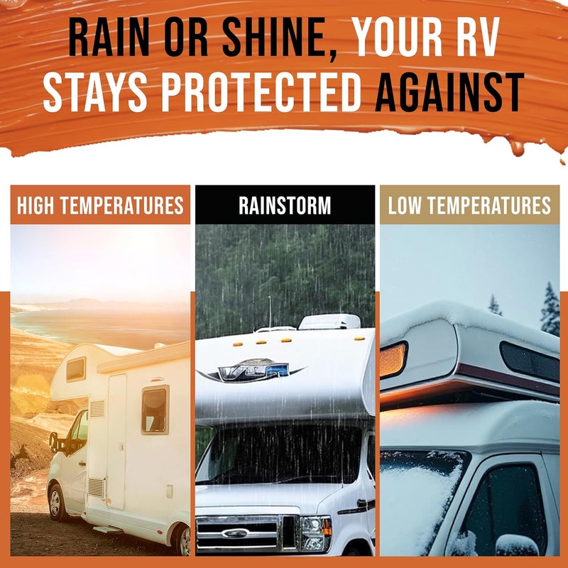 BEEST RV Roof Coating White, 32 Oz Covers up to 12.5 sq ft (2 Coats), Solar Reflective & Waterproof Sealant| Elastomeric Leak Repair Coating, Liquid Rubber RV Roof Sealant for Trailers, Camper & More - Image 4